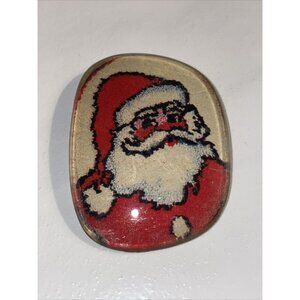 Vintage Unique Handmade Brooch‎ Pin Santa Claus Eye Glass Lens Christmas A4
